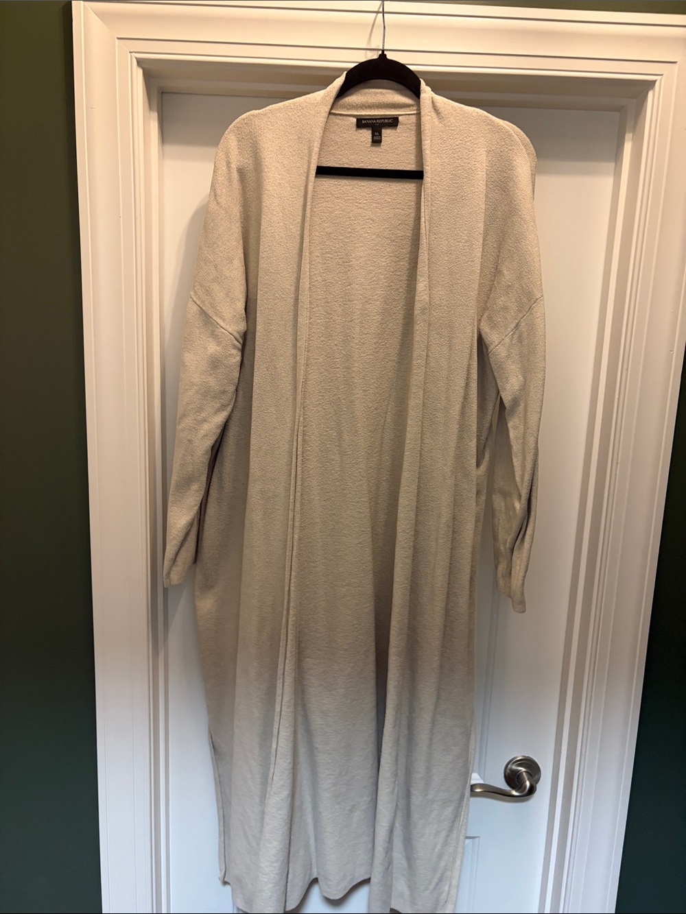 Banana Republic Longline Open Cardigan in Light Cream